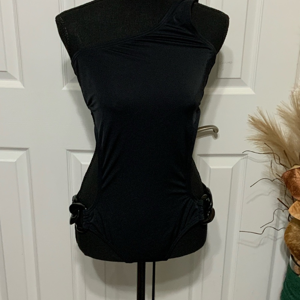 Victoria's Secret Black One-Shoulder Swim One Piece